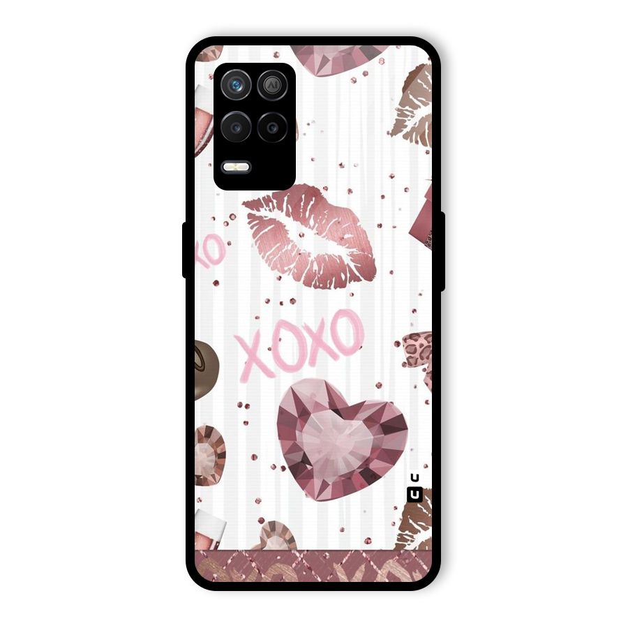 Wine Lip xoxo Glass Back Case for Realme 8s 5G