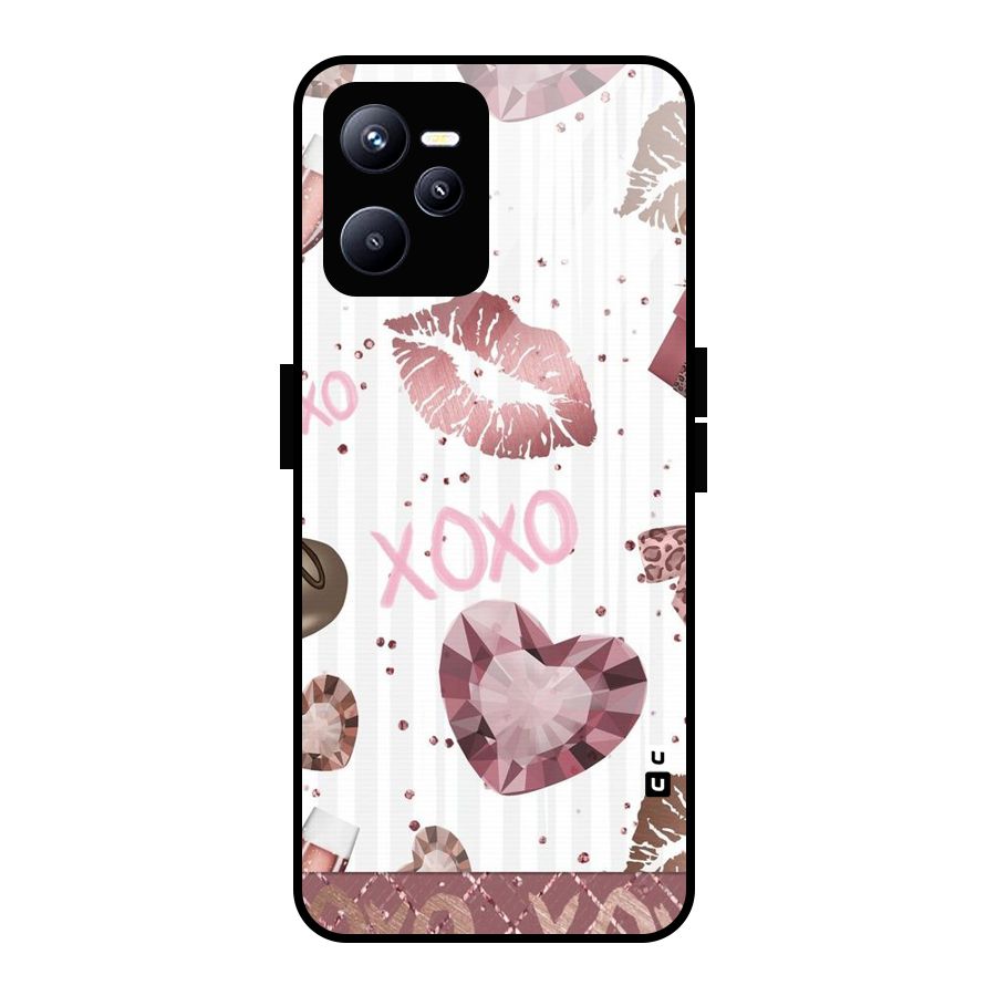 Wine Lip xoxo Glass Back Case for Realme C35