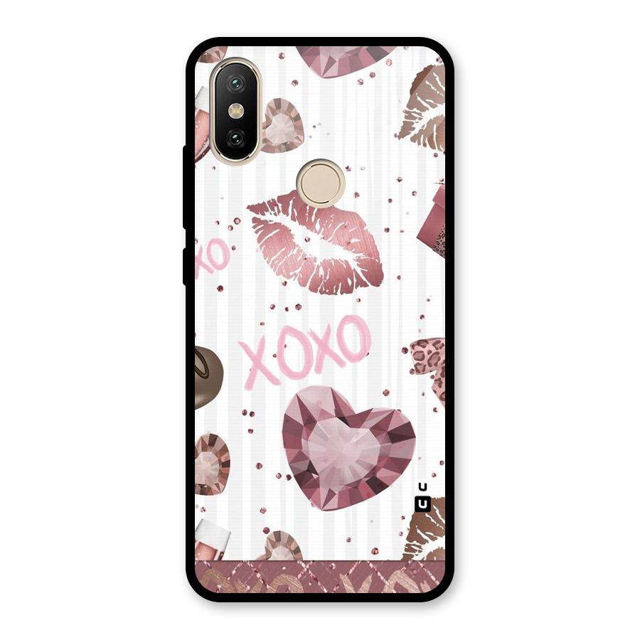 Wine Lip xoxo Glass Back Case for Redmi A2