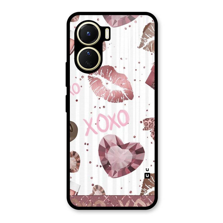 Wine Lip xoxo Glass Back Case for Vivo Y16