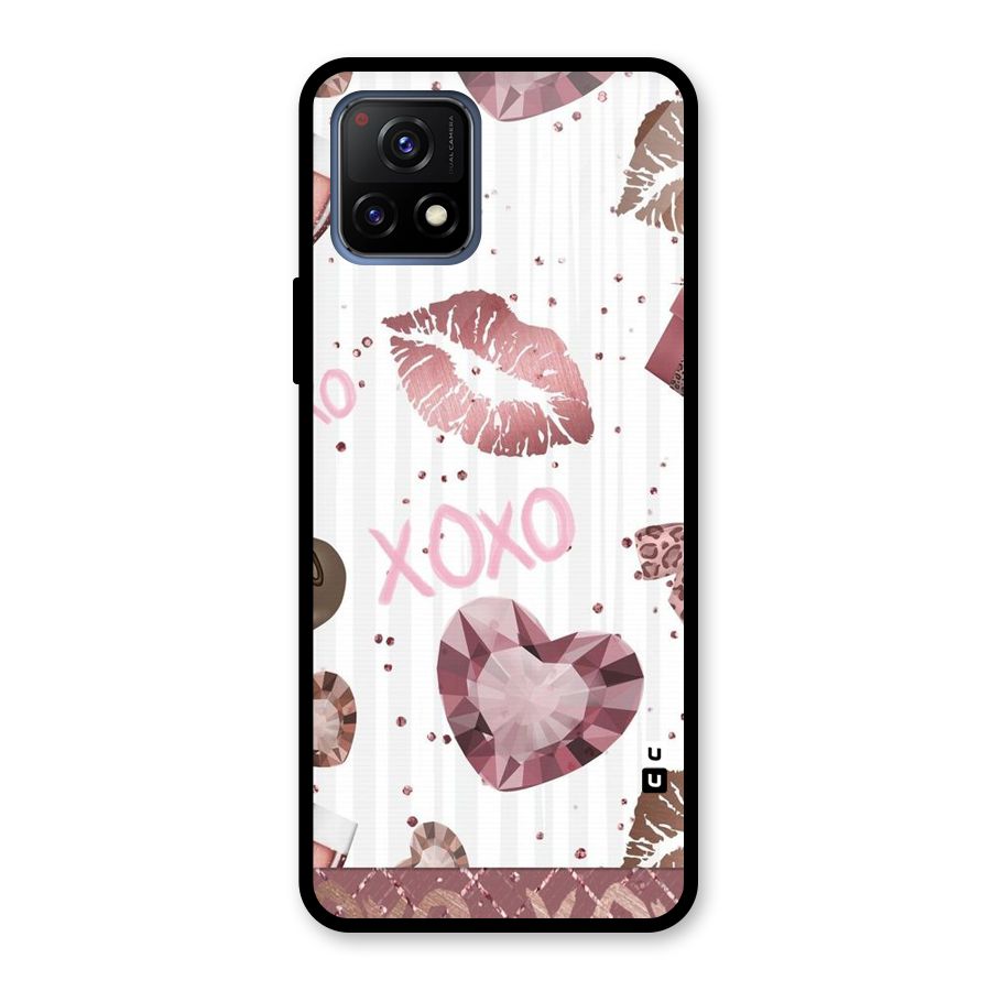 Wine Lip xoxo Glass Back Case for Vivo Y72 5G
