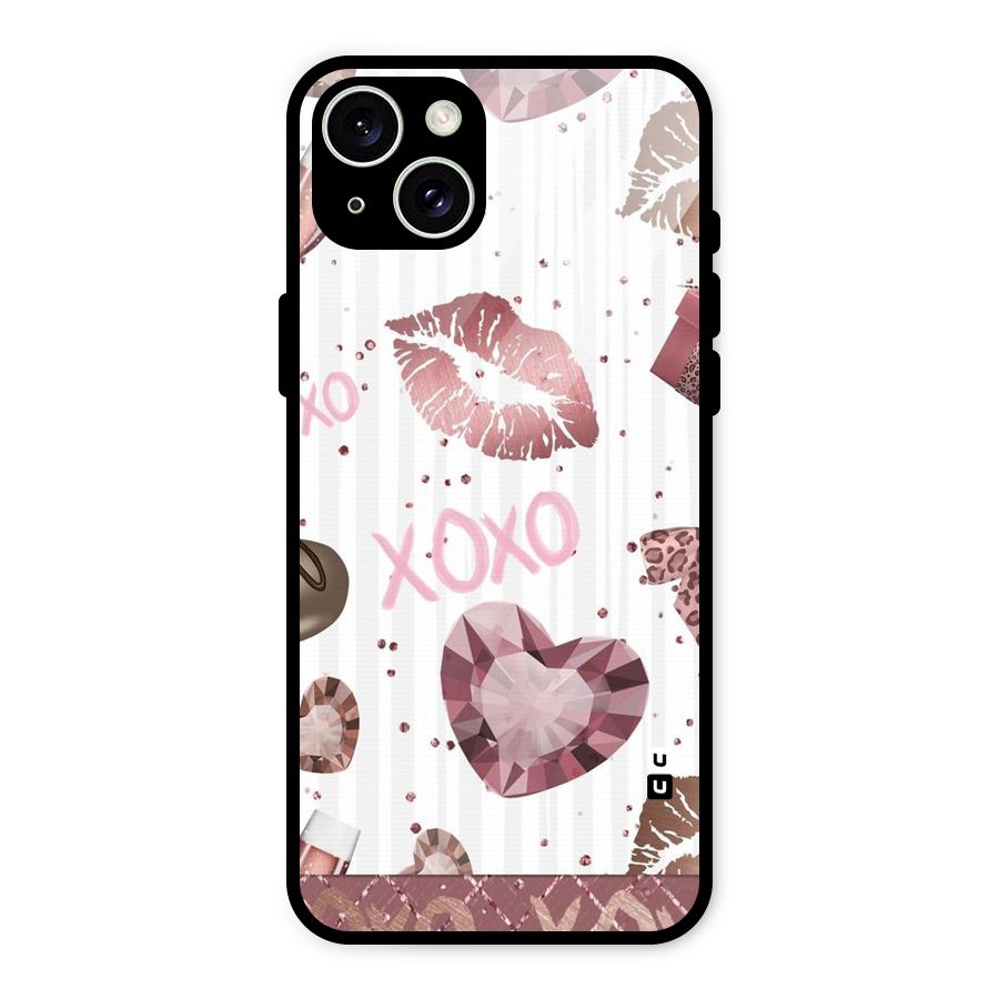 Wine Lip xoxo Glass Back Case for iPhone 15 Plus