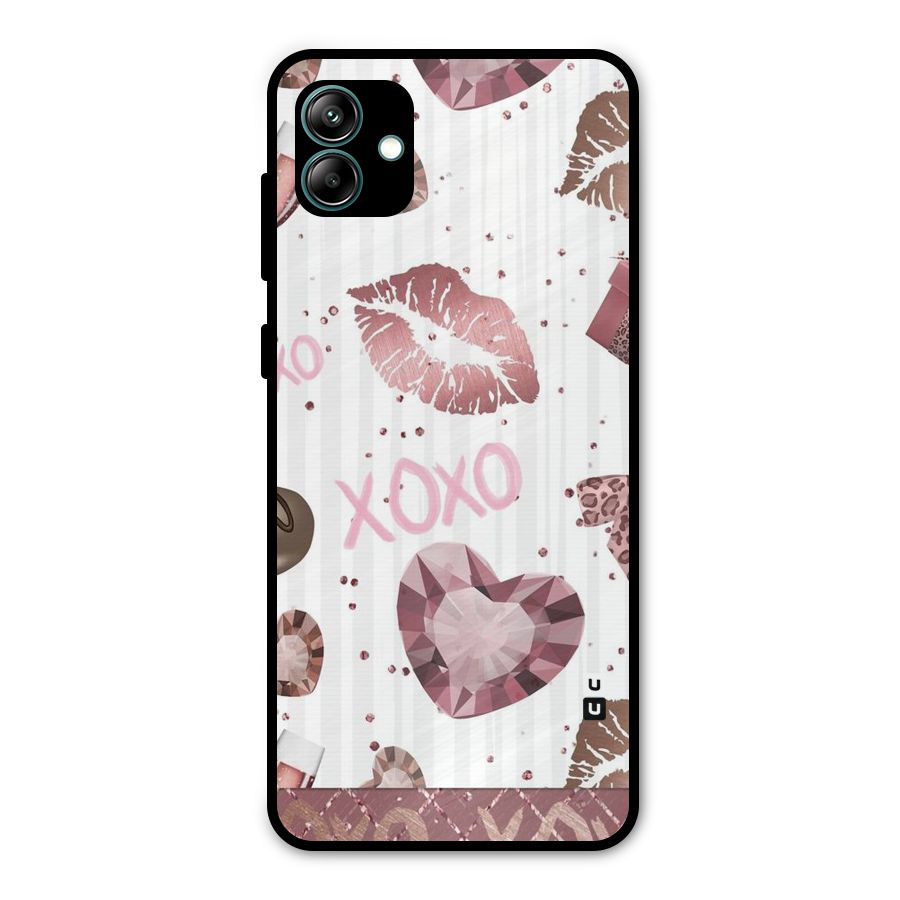 Wine Lip xoxo Metal Back Case for Galaxy A04