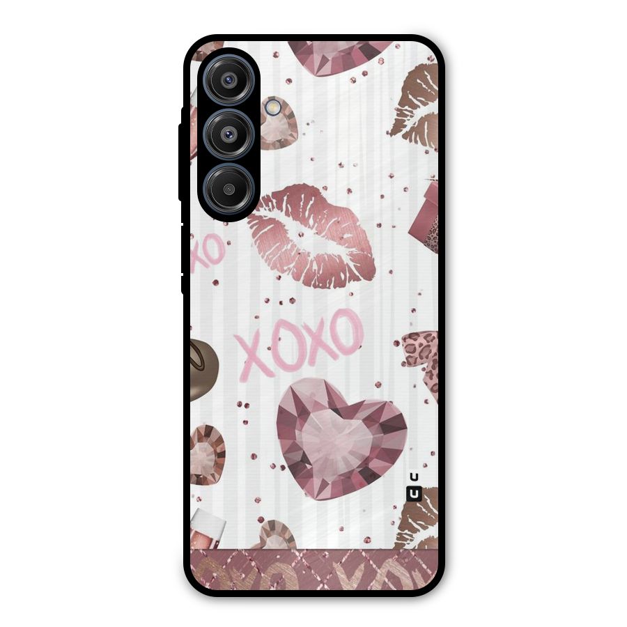 Wine Lip xoxo Metal Back Case for Galaxy A16 5G