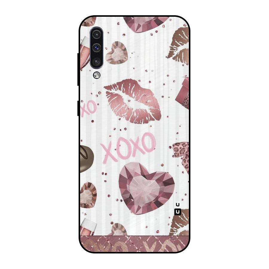 Wine Lip xoxo Metal Back Case for Galaxy A30s