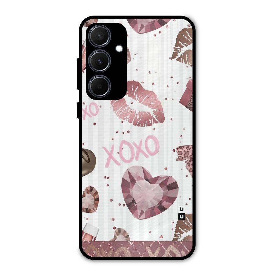 Wine Lip xoxo Metal Back Case for Galaxy A35