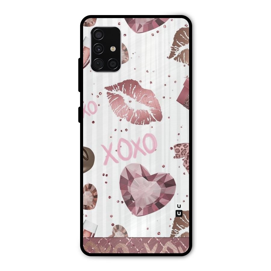 Wine Lip xoxo Metal Back Case for Galaxy A51
