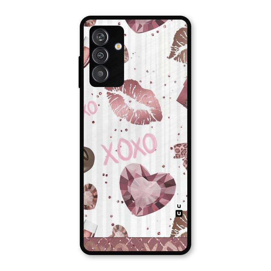 Wine Lip xoxo Metal Back Case for Galaxy F13