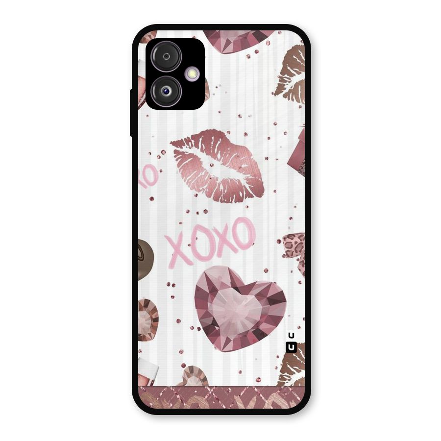 Wine Lip xoxo Metal Back Case for Galaxy F14