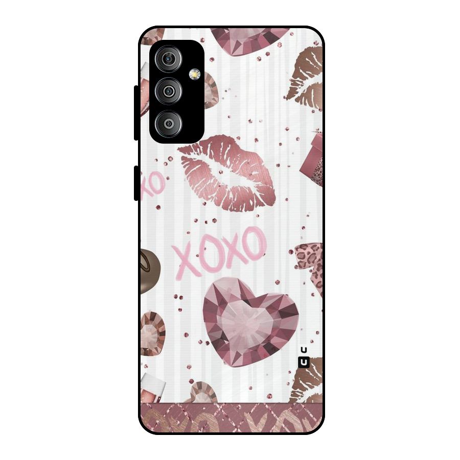 Wine Lip xoxo Metal Back Case for Galaxy F23