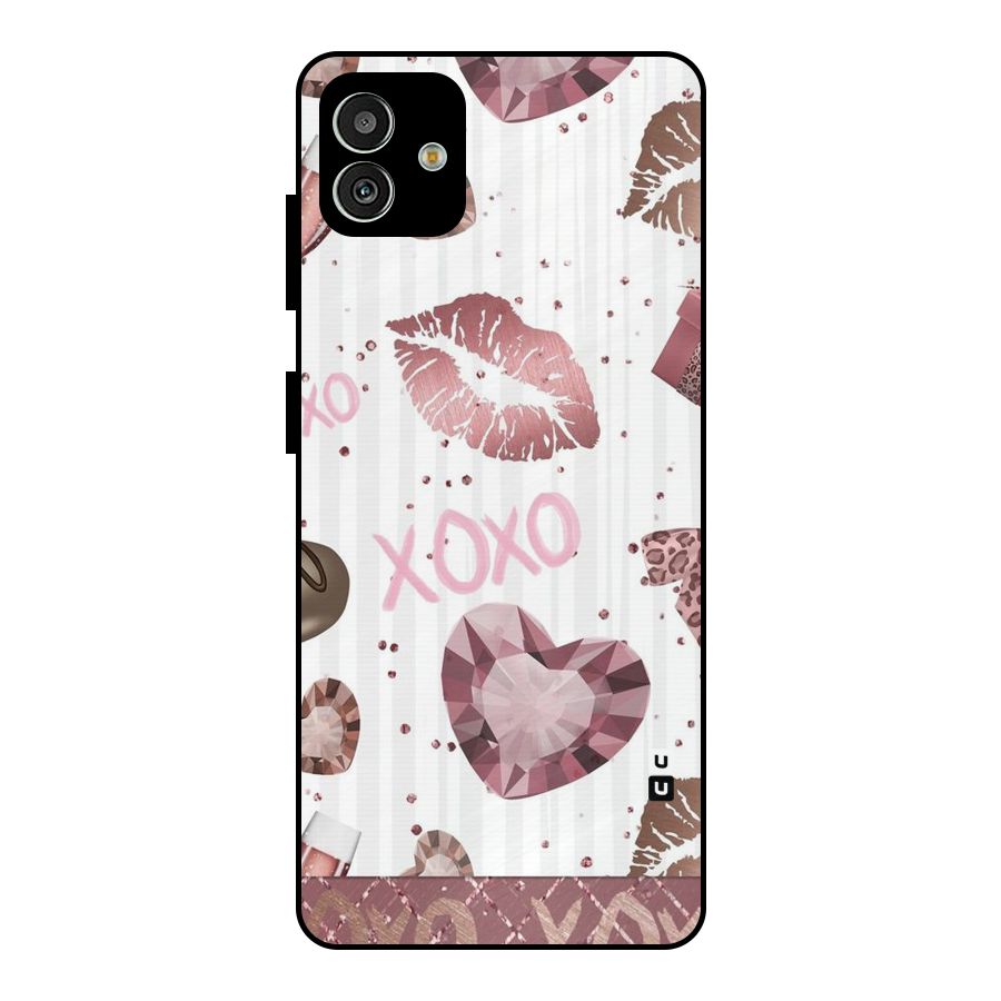 Wine Lip xoxo Metal Back Case for Galaxy M13 5G