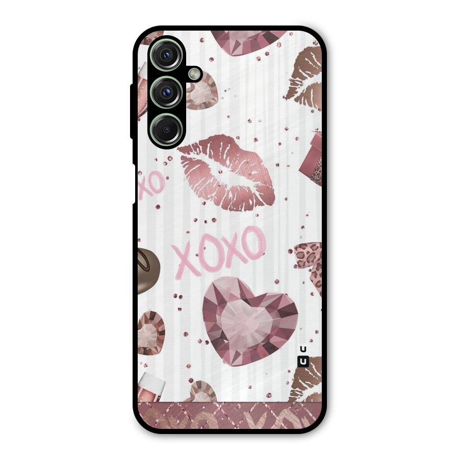 Wine Lip xoxo Metal Back Case for Galaxy M34
