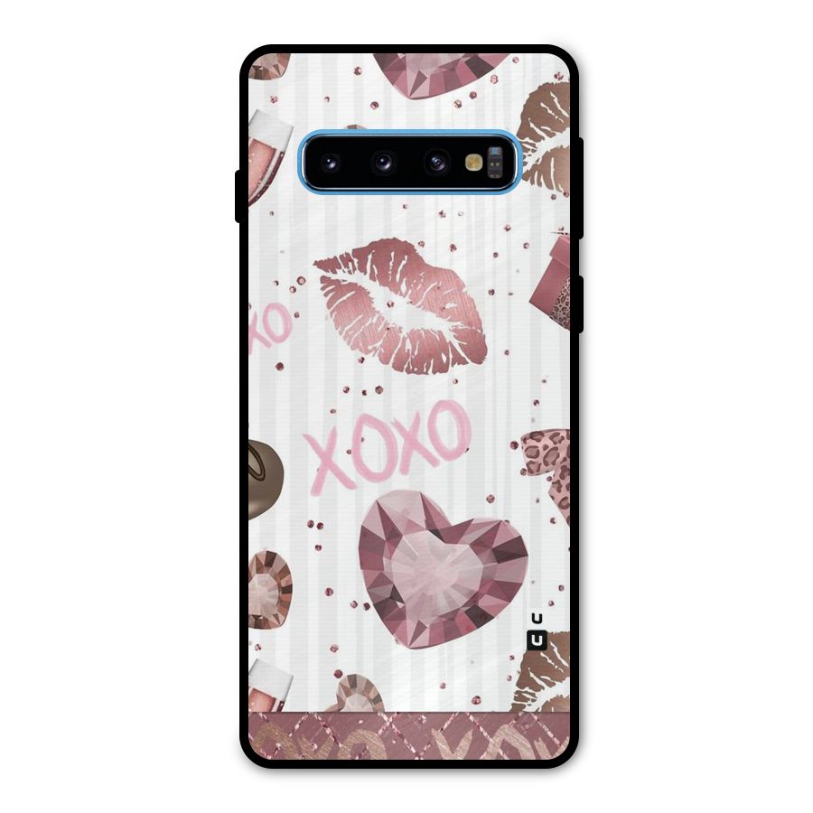 Wine Lip xoxo Metal Back Case for Galaxy S10