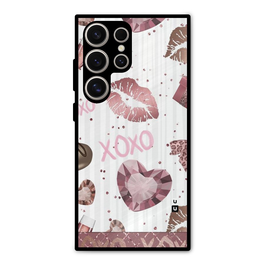 Wine Lip xoxo Metal Back Case for Galaxy S24 Ultra