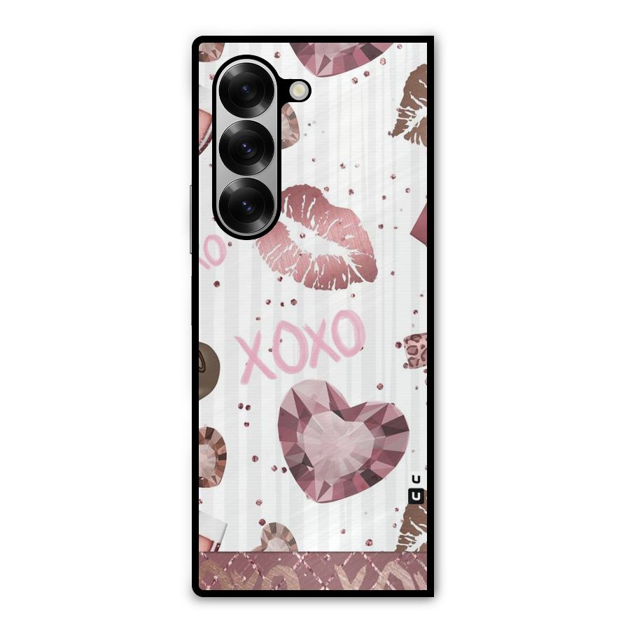 Wine Lip xoxo Metal Back Case for Galaxy Z Fold6