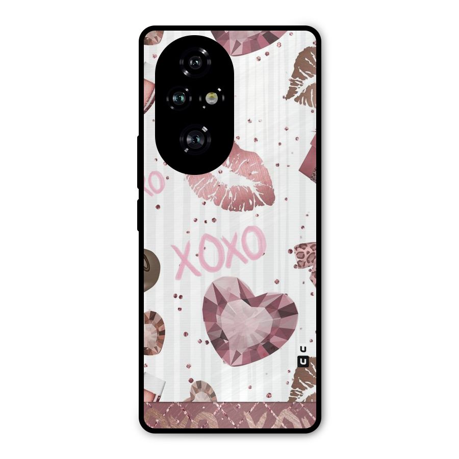 Wine Lip xoxo Metal Back Case for Honor 200 Pro