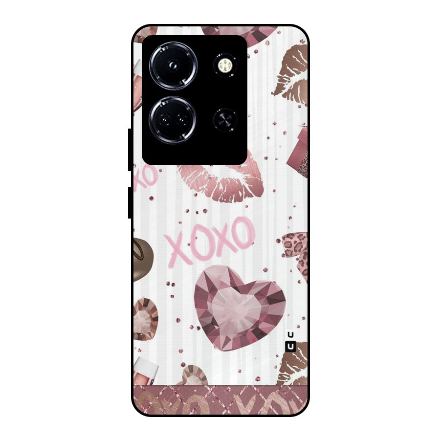 Wine Lip xoxo Metal Back Case for Infinix Note 30 5G
