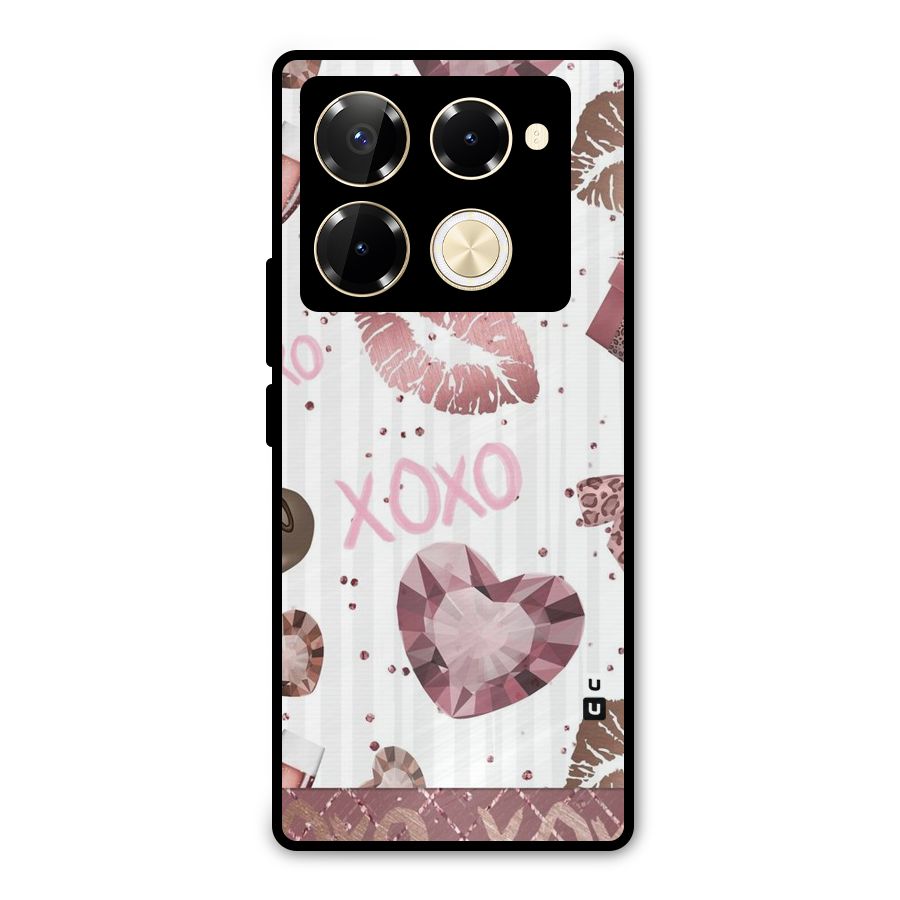 Wine Lip xoxo Metal Back Case for Infinix Note 40 Pro