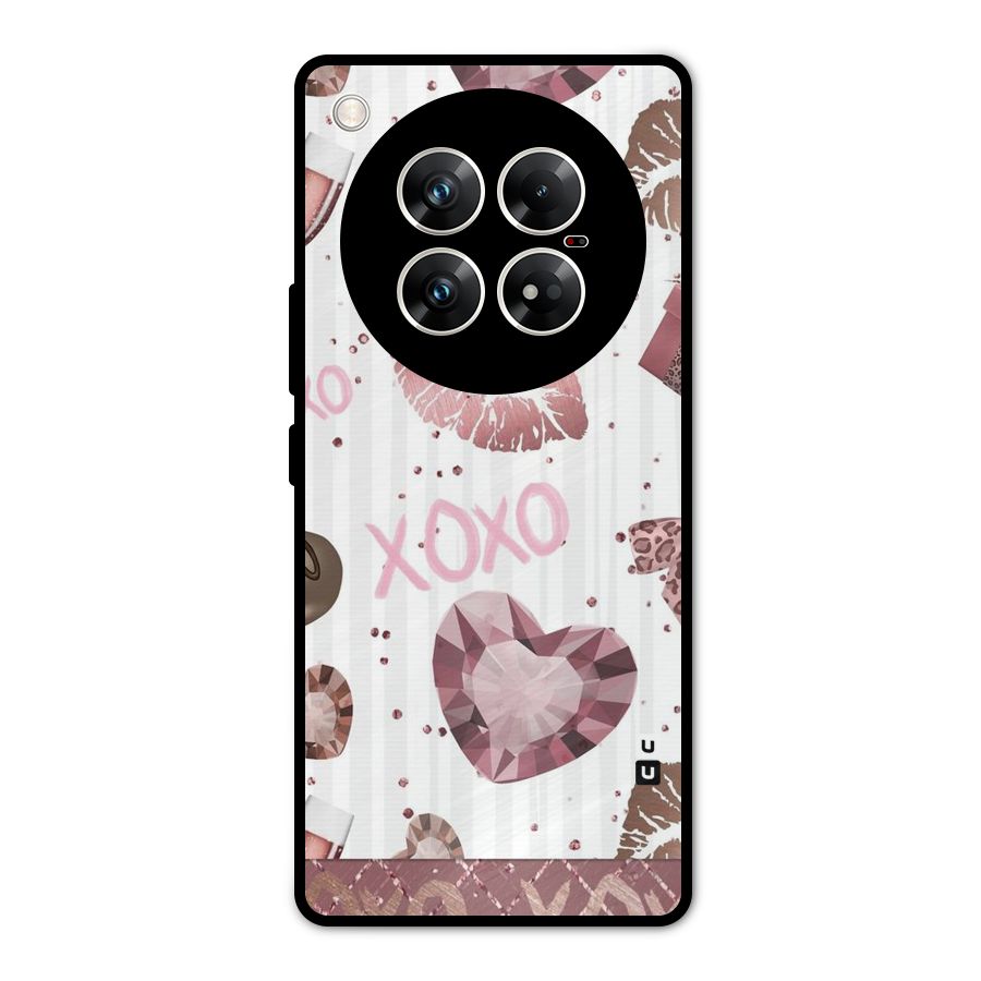 Wine Lip xoxo Metal Back Case for Infinix Zero 40 5G