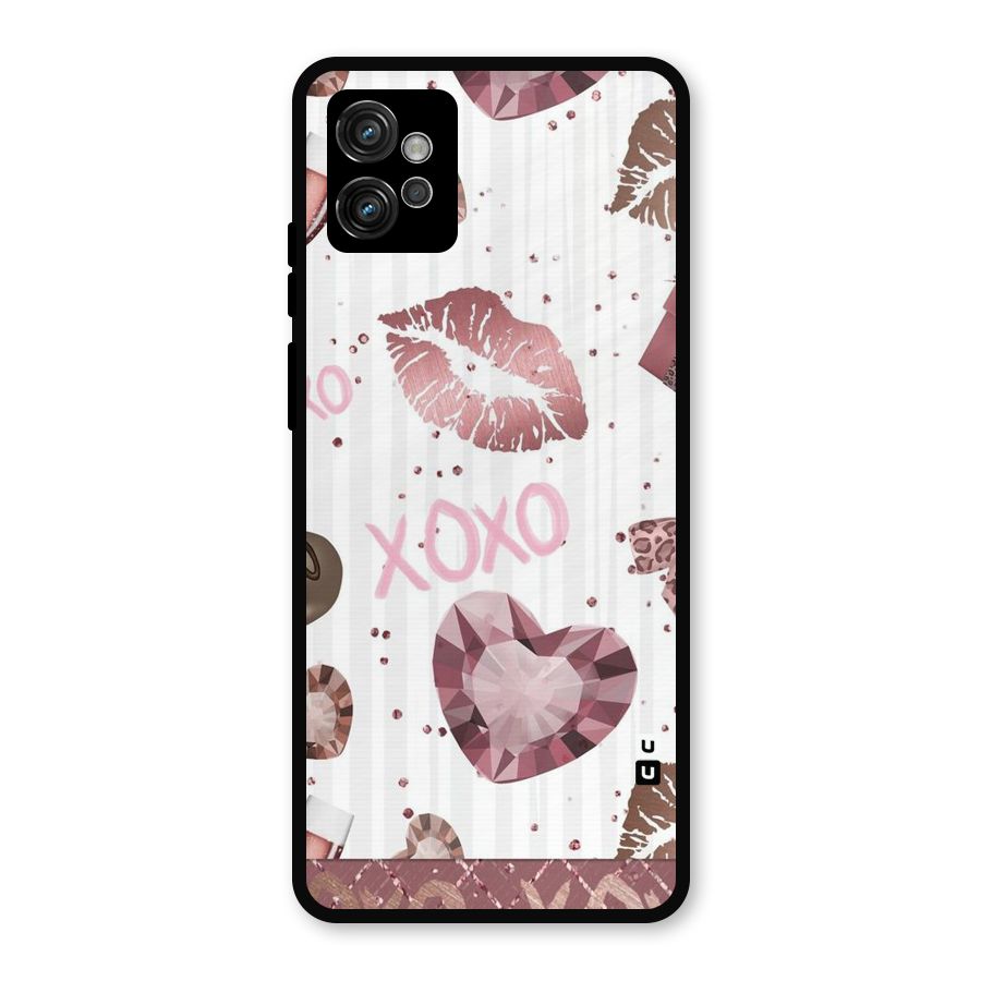 Wine Lip xoxo Metal Back Case for Moto G32