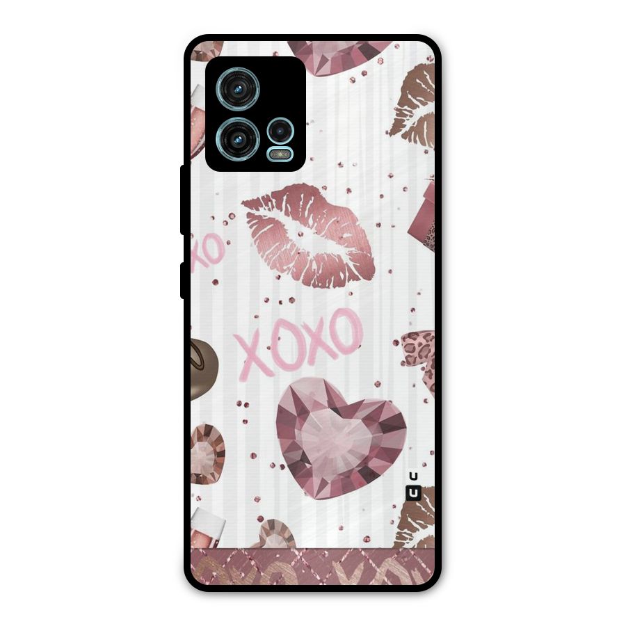 Wine Lip xoxo Metal Back Case for Moto G72