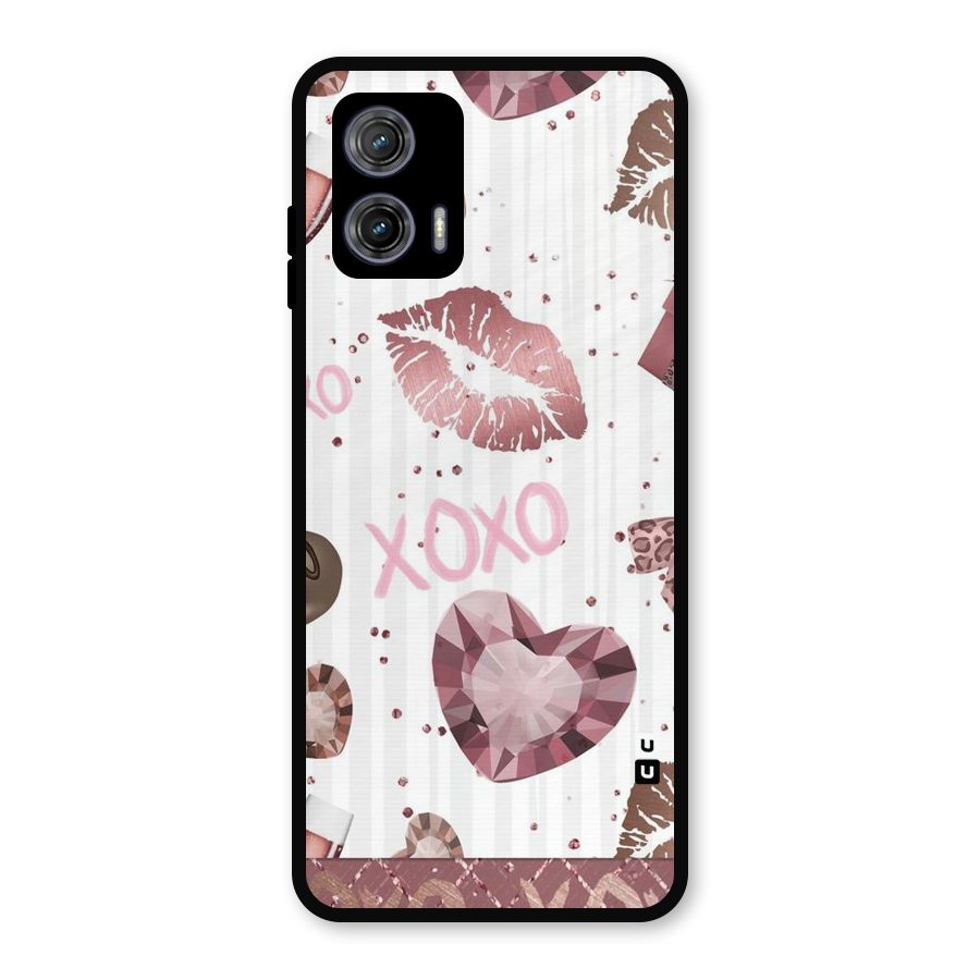 Wine Lip xoxo Metal Back Case for Moto G73