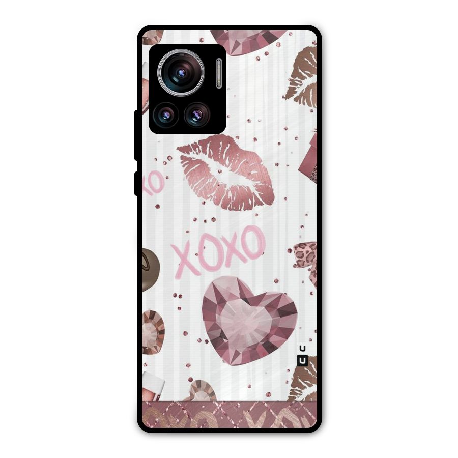 Wine Lip xoxo Metal Back Case for Motorola Edge 30 Ultra