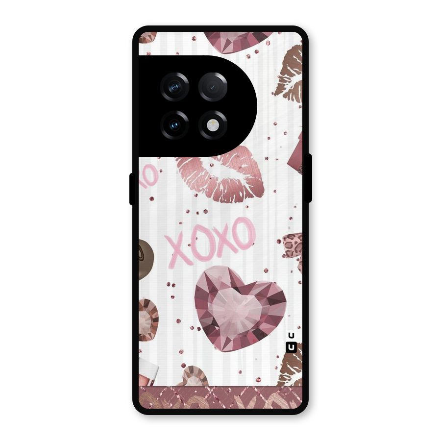 Wine Lip xoxo Metal Back Case for OnePlus 11R