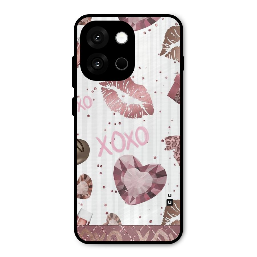 Wine Lip xoxo Metal Back Case for OnePlus 13s