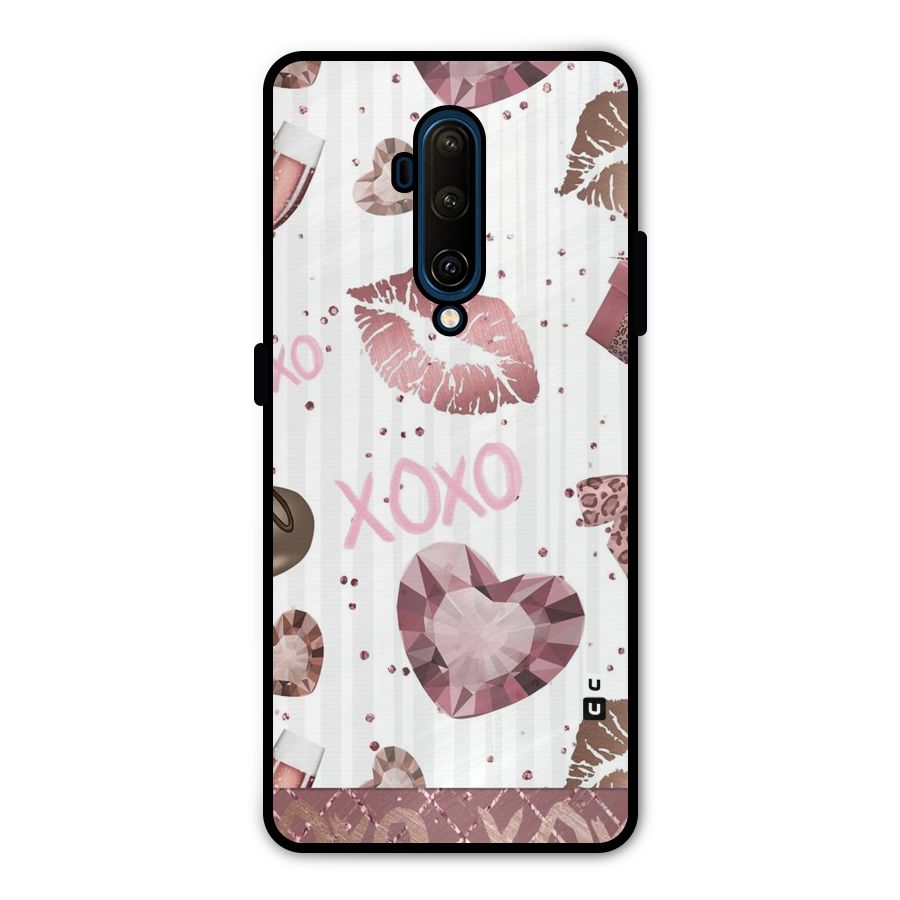 Wine Lip xoxo Metal Back Case for OnePlus 7T Pro