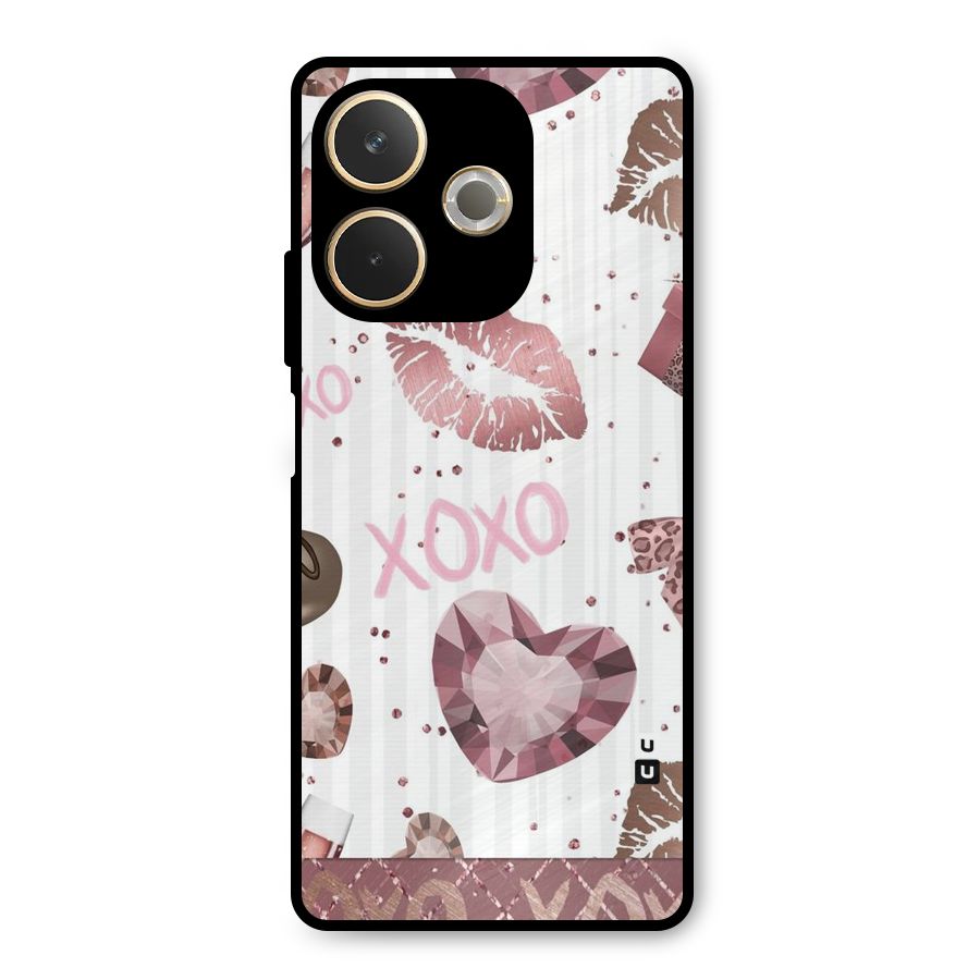 Wine Lip xoxo Metal Back Case for Oppo A5 Pro