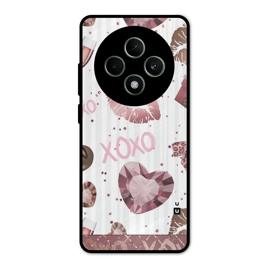 Wine Lip xoxo Metal Back Case for Oppo F27
