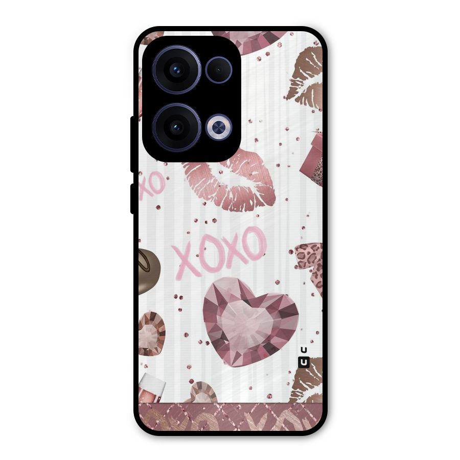 Wine Lip xoxo Metal Back Case for Oppo Reno13