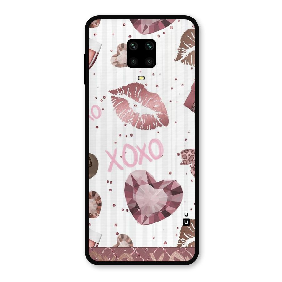 Wine Lip xoxo Metal Back Case for Poco M2 Pro