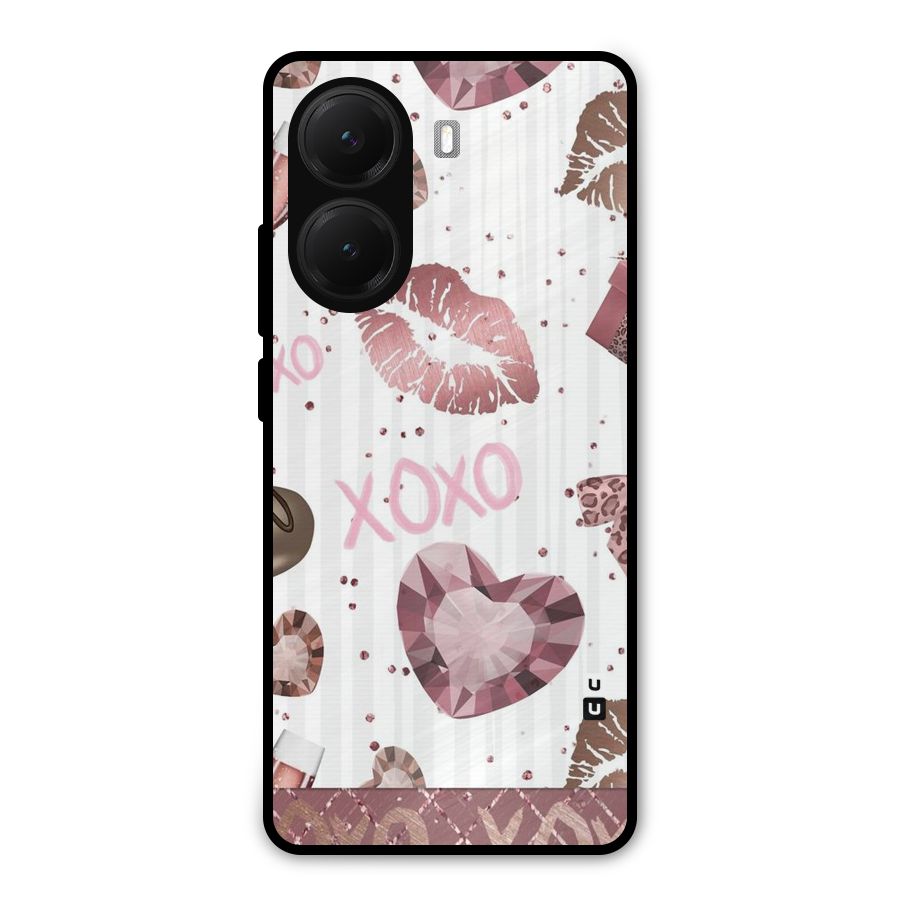 Wine Lip xoxo Metal Back Case for Poco X7 Pro