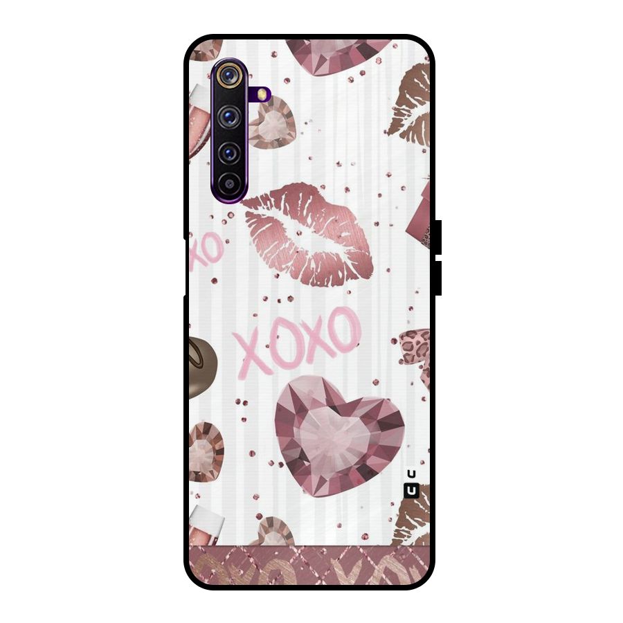 Wine Lip xoxo Metal Back Case for Realme 6 Pro