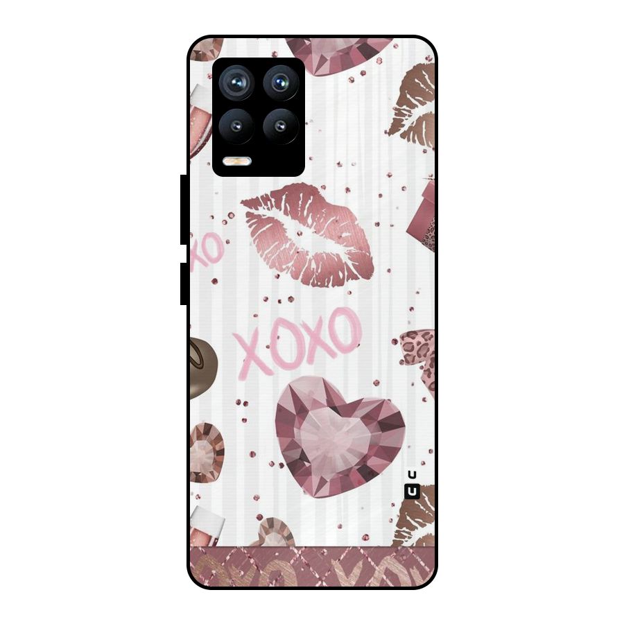 Wine Lip xoxo Metal Back Case for Realme 8 Pro