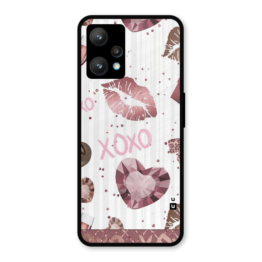 Wine Lip xoxo Metal Back Case for Realme 9 Pro Plus 5G