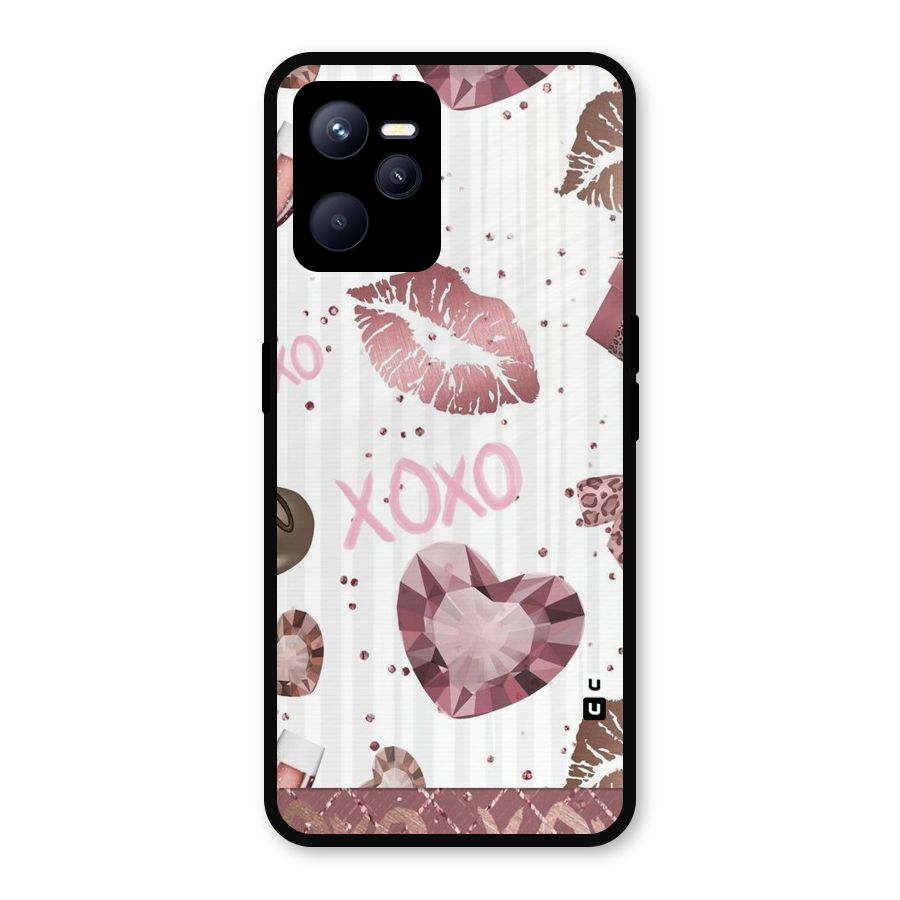 Wine Lip xoxo Metal Back Case for Realme C35