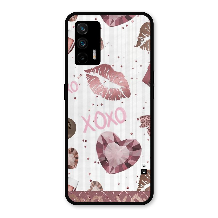 Wine Lip xoxo Metal Back Case for Realme GT 5G