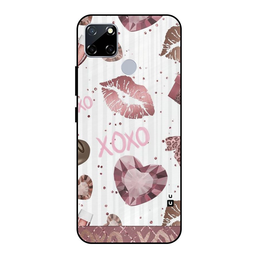 Wine Lip xoxo Metal Back Case for Realme Narzo 20