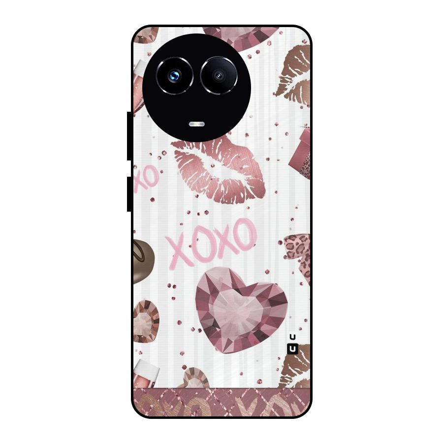 Wine Lip xoxo Metal Back Case for Realme Narzo 60X