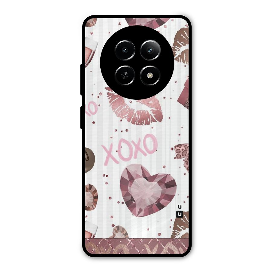 Wine Lip xoxo Metal Back Case for Realme Narzo N65