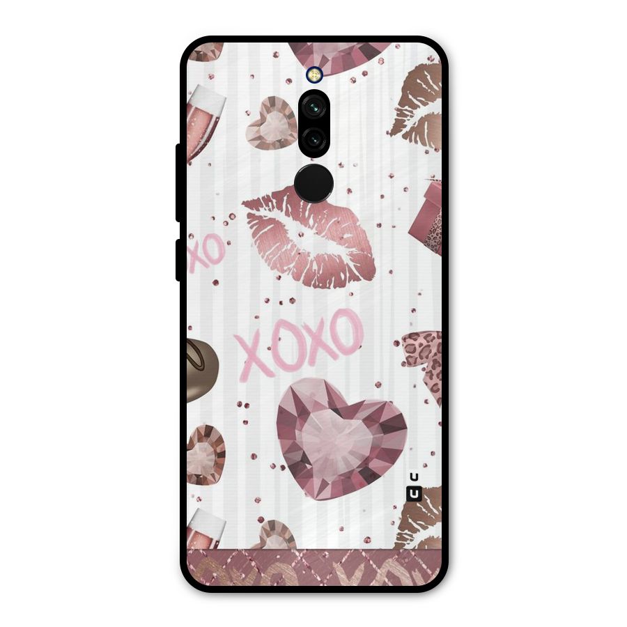 Wine Lip xoxo Metal Back Case for Redmi 8