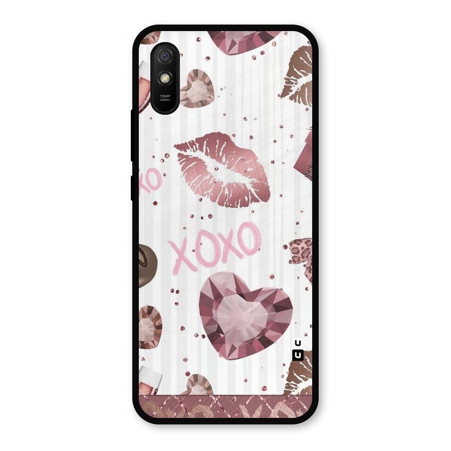 Wine Lip xoxo Metal Back Case for Redmi 9a