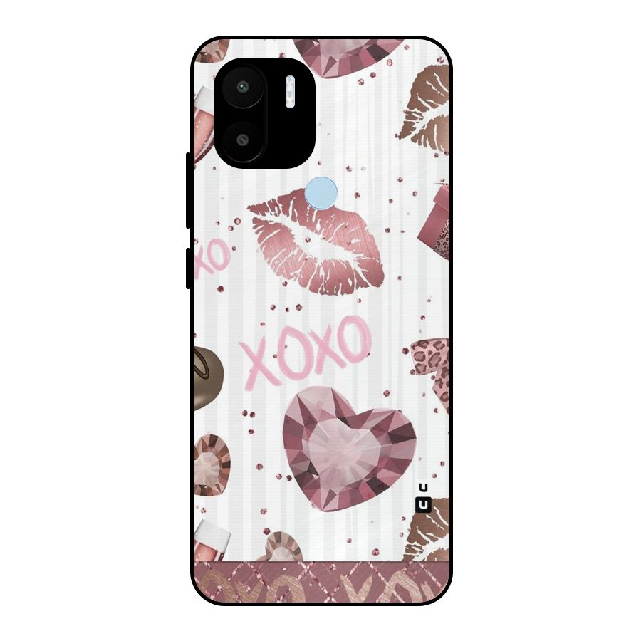 Wine Lip xoxo Metal Back Case for Redmi A2+