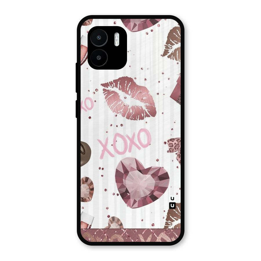 Wine Lip xoxo Metal Back Case for Redmi A2