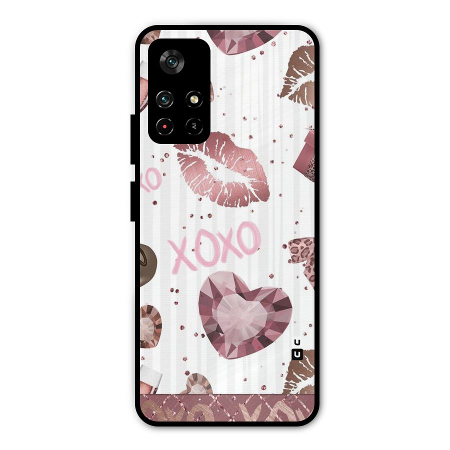Wine Lip xoxo Metal Back Case for Redmi Note 11T 5G