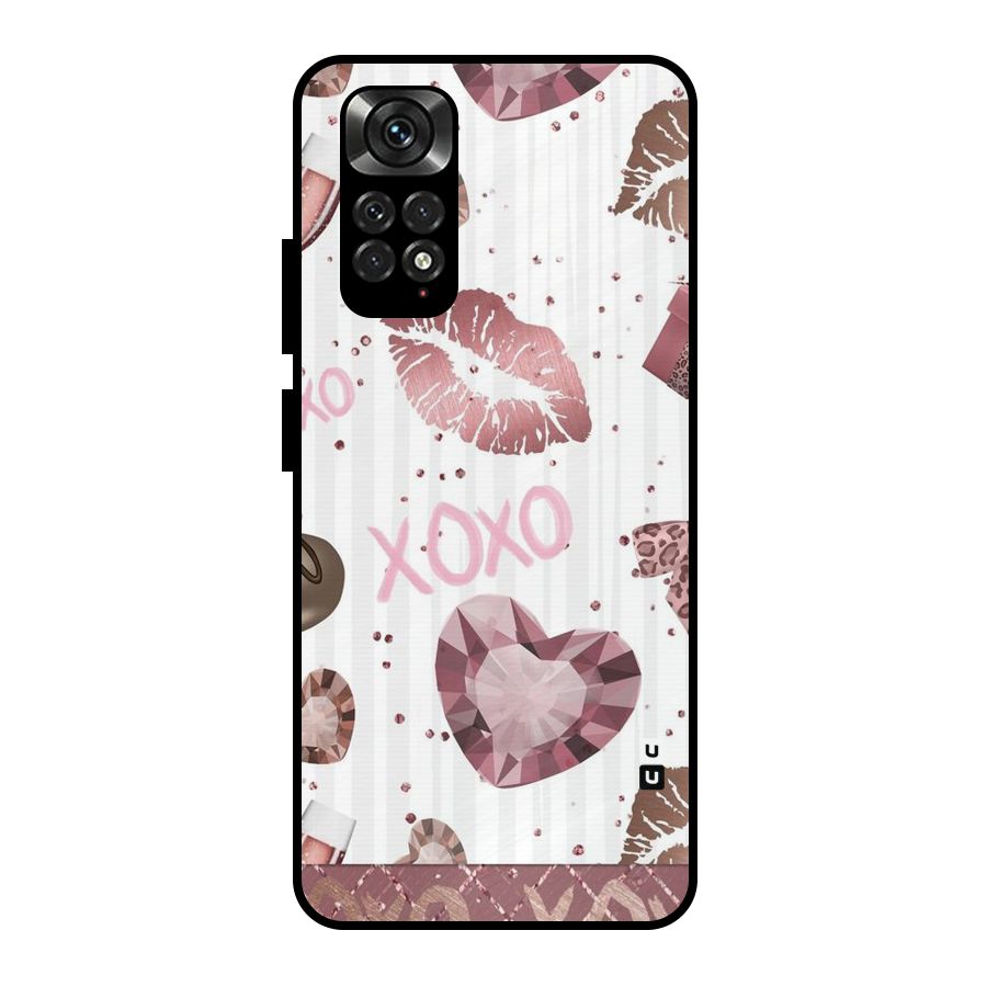 Wine Lip xoxo Metal Back Case for Redmi Note 11 Pro Plus 5G