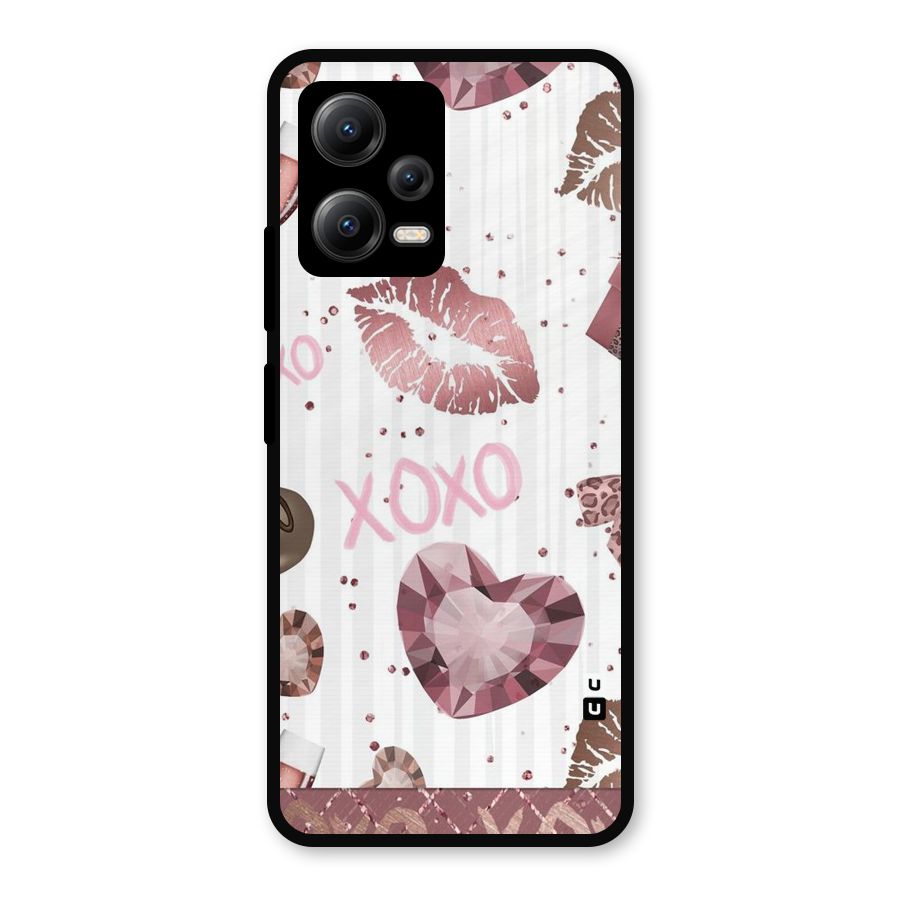 Wine Lip xoxo Metal Back Case for Redmi Note 12 5G